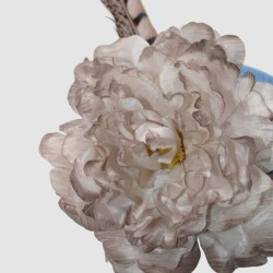 TOCADO PLUMA AZUL GRIS