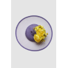 TOCADO RED MORADO FLORES AMARILLAS