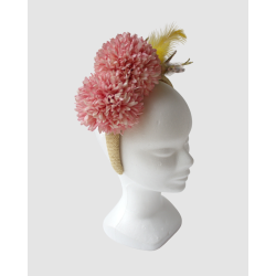 DIADEMA POMPONES PLUMAS