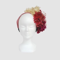 DIADEMA HORTENSIAS ROSA BLANCO