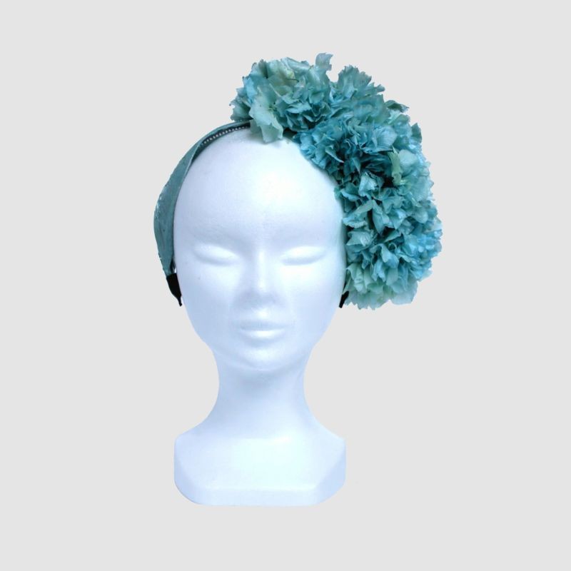 DIADEMA HORTENSIAS TURQUESA