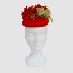 TOCADO RED ROJO VERDE HORTENSIAS